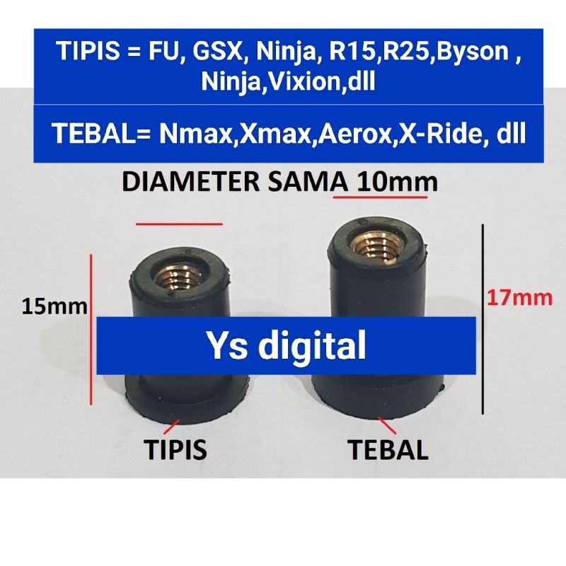 Mur karet Visor/Windshield/body, Dipakai di Nmax, Ninja, satria FU, Burgman,dll