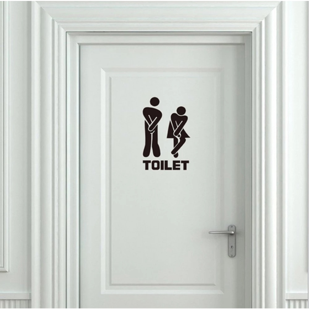 Stiker Dinding Toilet Universal Bahan PVC Tahan Air Dapat Dilepas