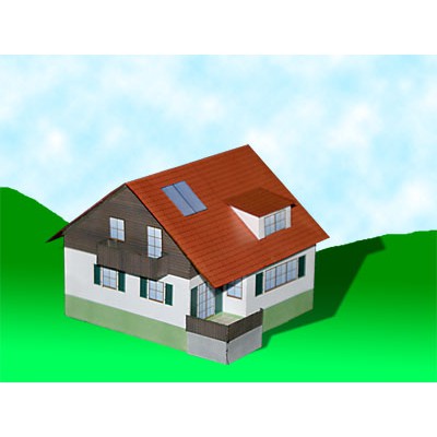 DIY Papercraft Diorama Rumah Villa Pegunungan Skala 1-100