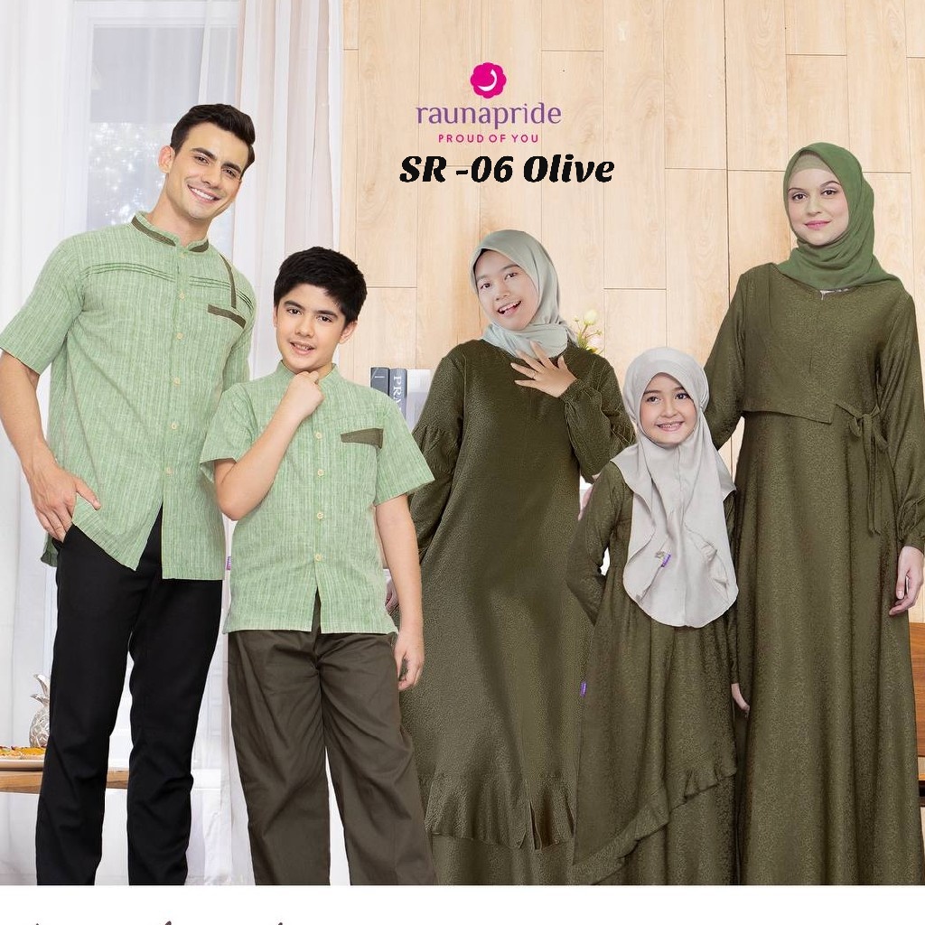 Rauna Sarimbit Keluarga Lebaran  / SR - 06 Olive / Fashion Muslim