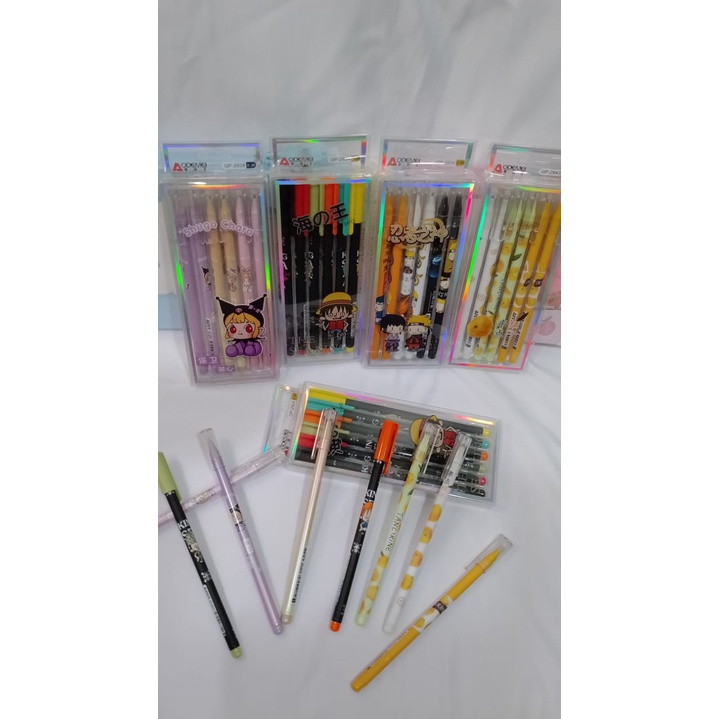 PULPEN ODEMEI SPECIAL EDITION 1 BOX ISI 6 PIECE READY MOTIF KARAKTER PEN GEL TINTA HITAM 1SET FREE HARDBOX NYA STATIONARY LUCU IMUT HARGA TERJANGKAU BISA GROSIR DAN COD