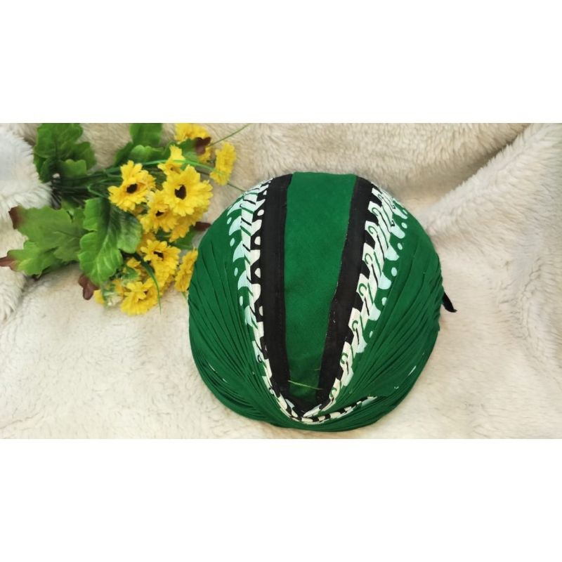 Blangkon Jogja Dewasa Model Kemitir Warna Hijau Aksesories Surjan Beskap