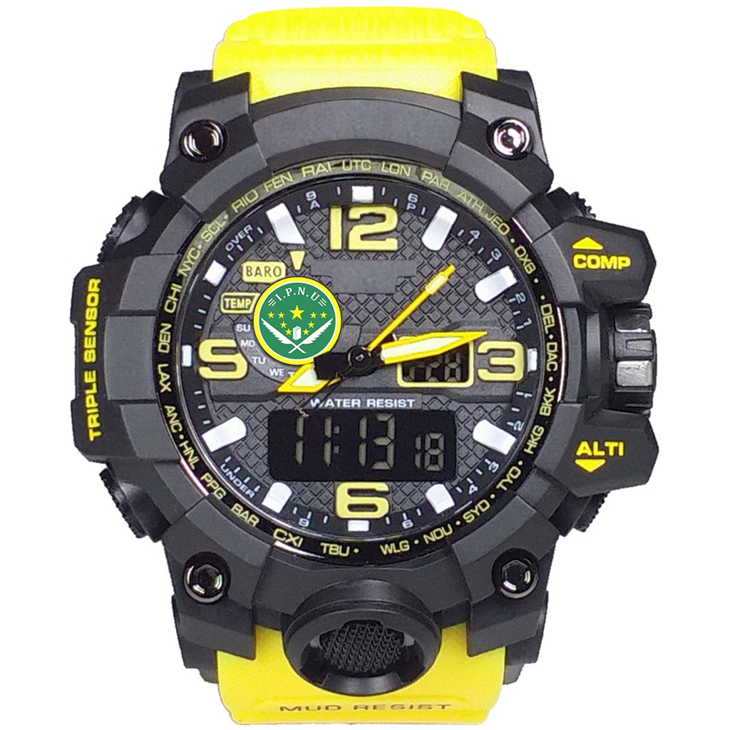 (Istimewa Bossque) Jam LOGO IPNU Double Time Tali Kuning (Exclusive)