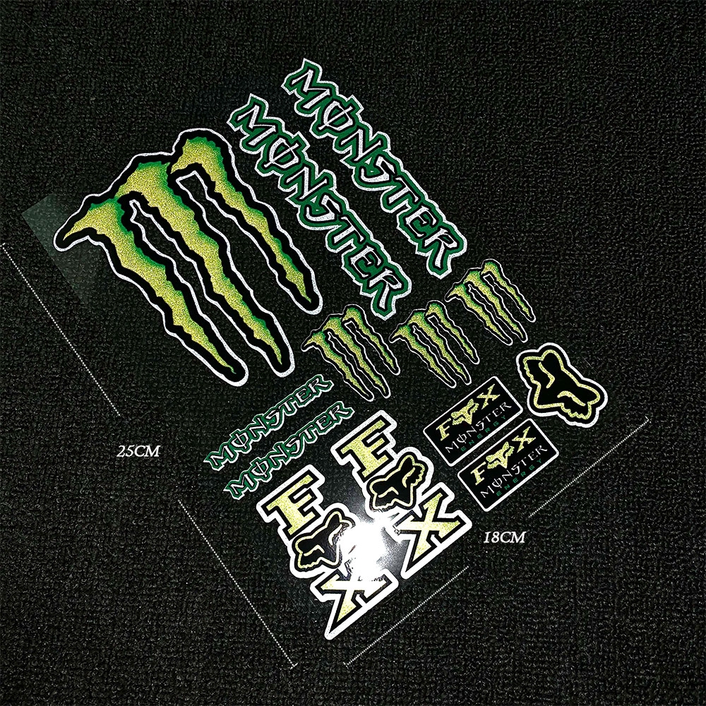 Stiker Reflektif Anti Air Motif Monster Energy Untuk Dekorasi Motorcross Mobil