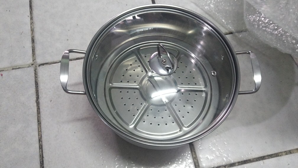 Panci Steamer Kukusan Soup Pot Stainless Steel 28 Cm & 24cm