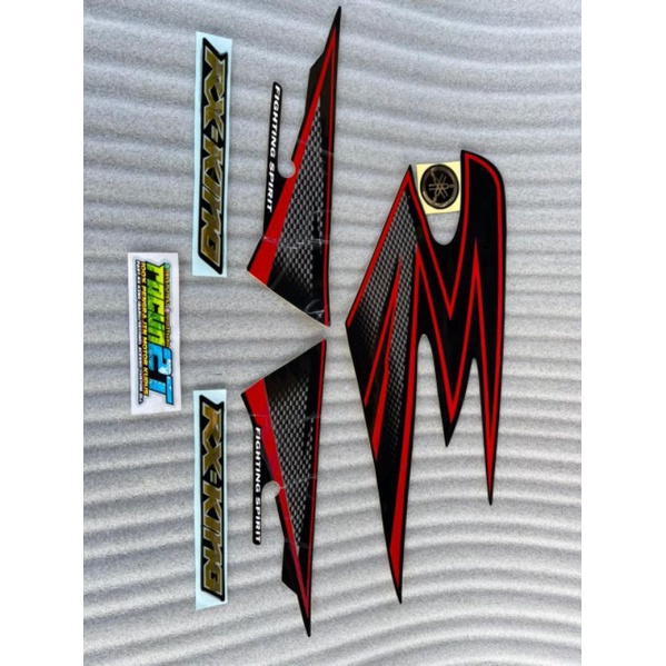 stiker striping RX-King 2003 hitam merah variasi/custom set EMBLEM RX KING