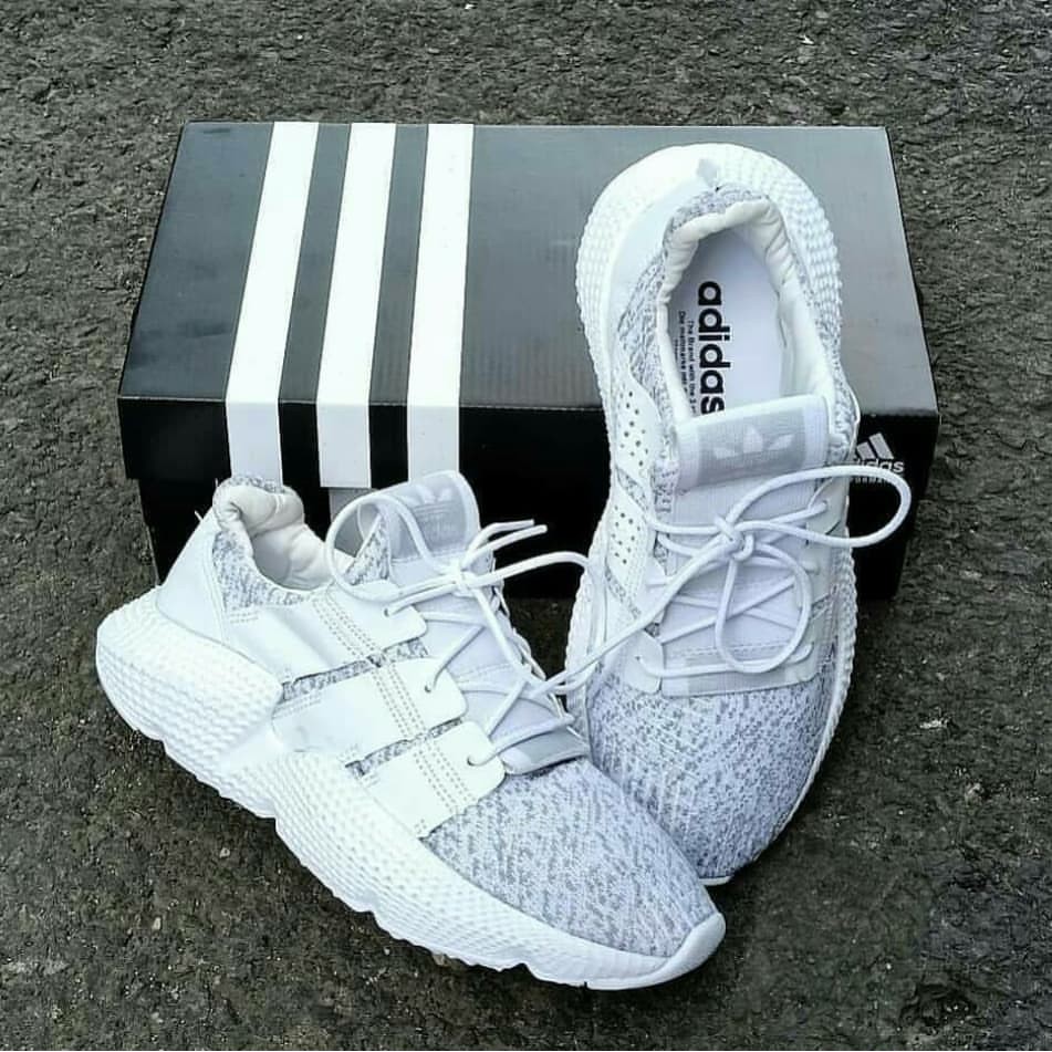 Sepatu Adidas Prophere Full White Putih Import Premium Vietnam Sneakers Cowok Cewek Running Fitnes