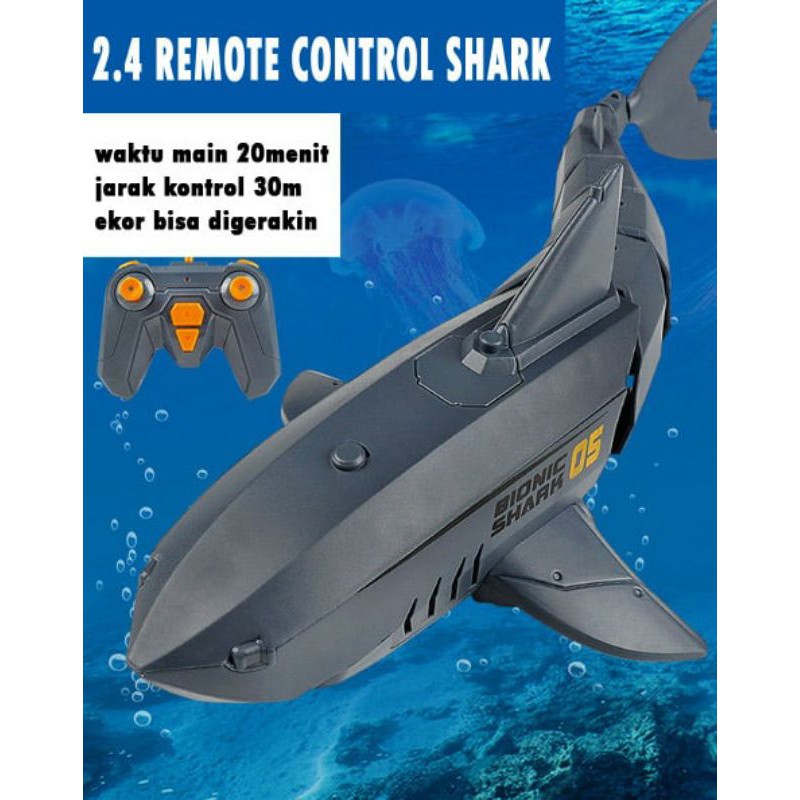 RESTOCK mainan RC Remote Control Bionic Shark