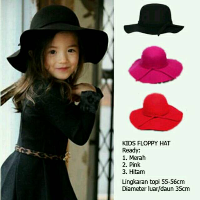 Topi floppy hat topi pantai anak