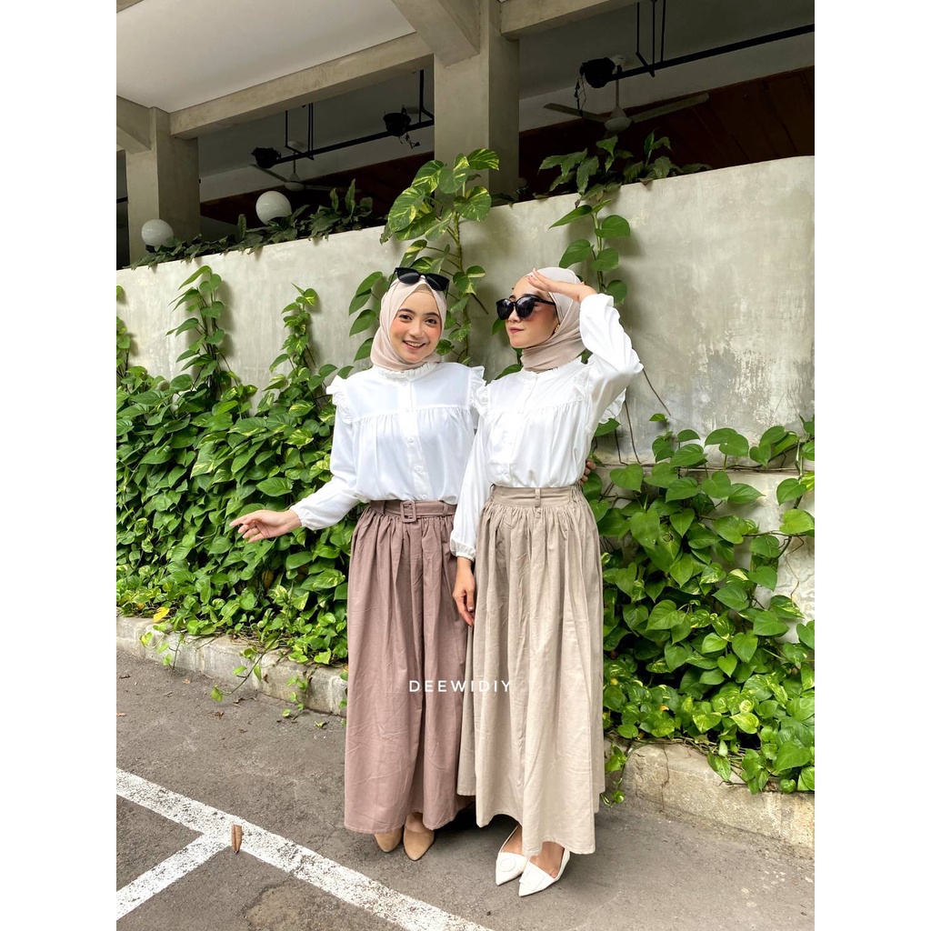 ROK KERJA PANJANG WANITA CUTTING A-LINE UNTUK FORMAL DAN CASUAL - RAMI SKIRT DEEWIDIY