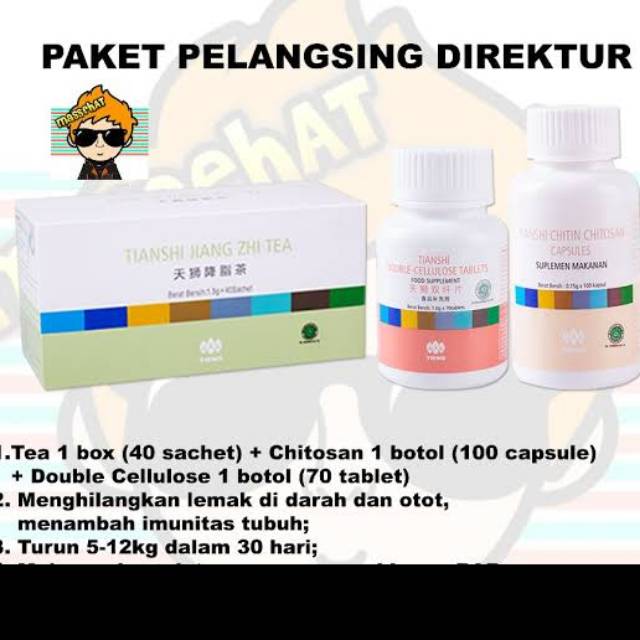 Pelangsing(vhitin chitosan,jiang zhi tea,double cellulose)