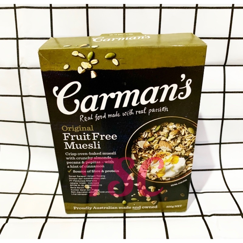

Cereal Carman's Original Fruit Free Muesli 500gr Carman's Muesli Original Carman's Fruit