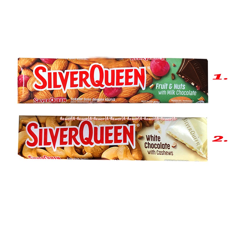 Silverqueen Fruit and Nuts White Chocolate 35gr With Cashews Cokelat Silver Queen Coklat Buah