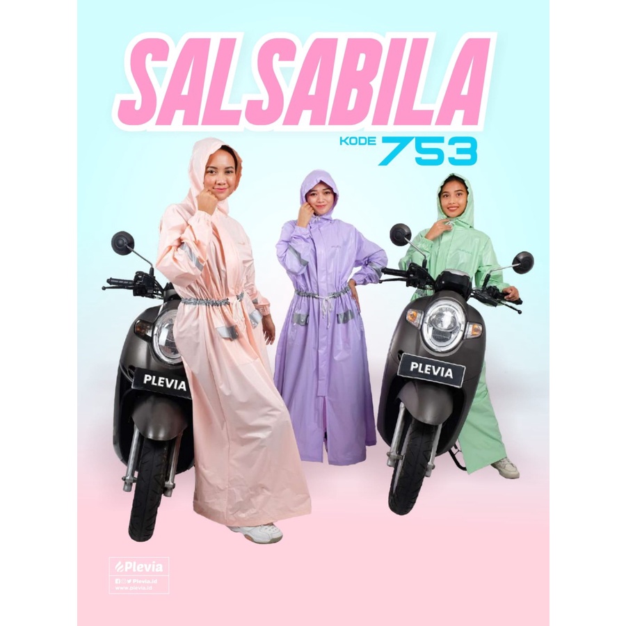 Jas Hujan Wanita Gamis Muslimah Hijabers Syari Plevia SALSABILA 753 Jumbo rok