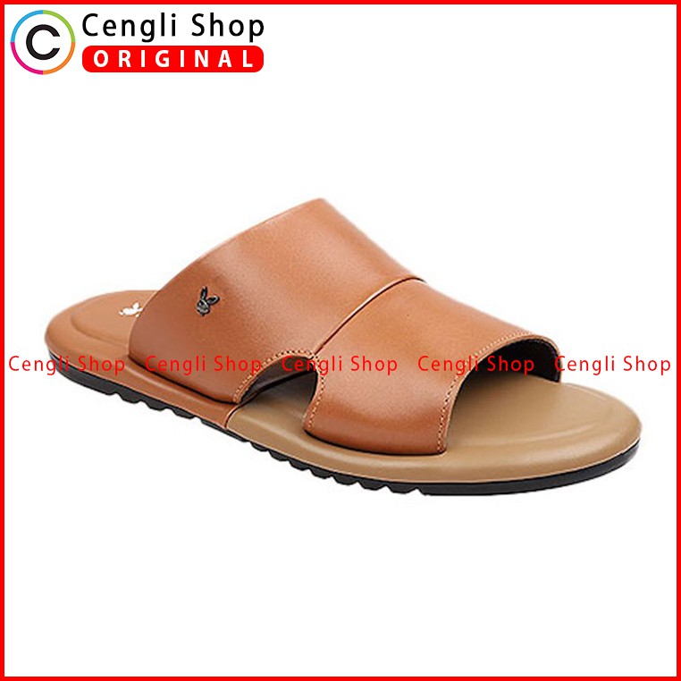 PLAYBOY SANDAL KULIT CASUAL PRIA ORIGINAL TERBARU BRANDED COKLAT PLD2