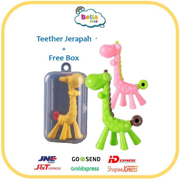 Teether Bayi MURAH Kerincingan Bulat/Mainan Gigitan Bayi/Teether Banana/Teether Jerapah - BELLA SHOP