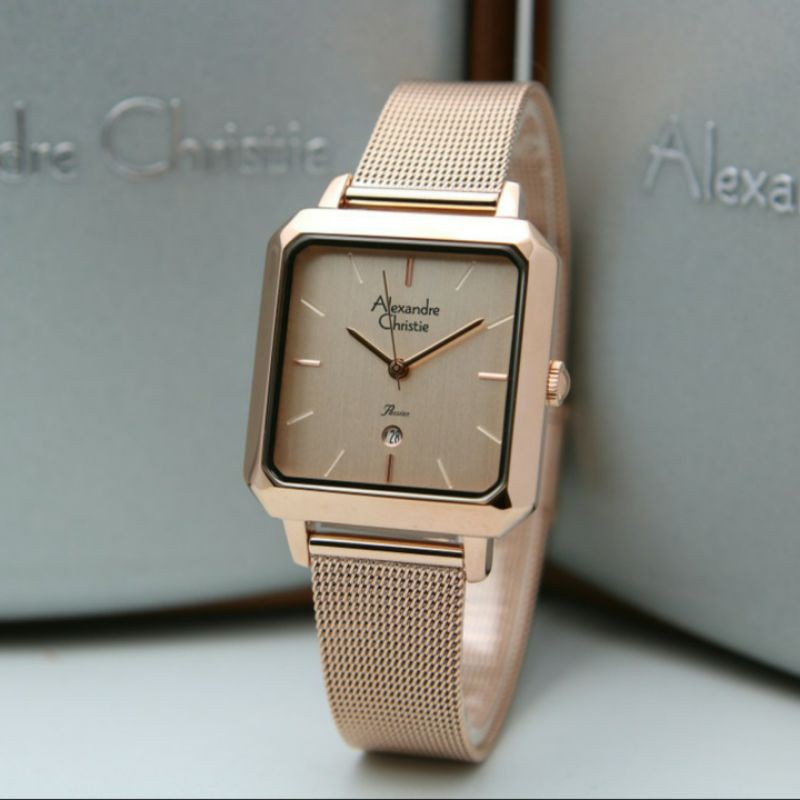 ALEXANDRE CHRISTIE AC2911 FULL ROSEGOLD WANITA.ORIGINAL GARANSI RESMI 1TAHUN