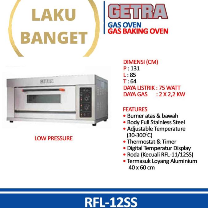 Gas Baking Oven Getra Rfl12Ss / Rfl12 Ss Oven Murah