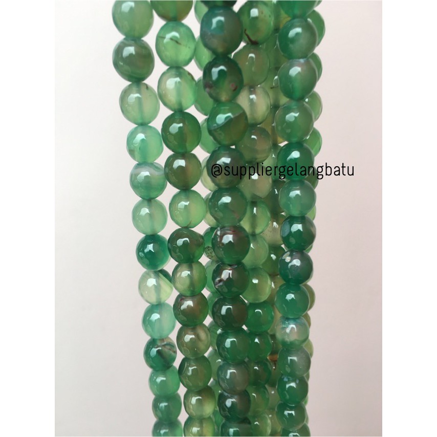 batu giok hijau FACETED BEADS 10mm cutting UKIR gelang kalung green aksesoris fashion gelang kalung