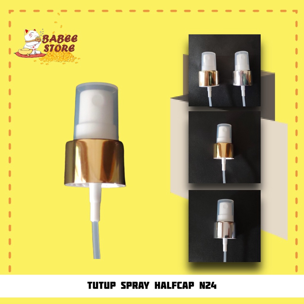 BABEE - TUTUP SPRAY SILVER DAN GOLD HALFCAP KOSMETIK / TUTUP SPRAY IMPORT N24