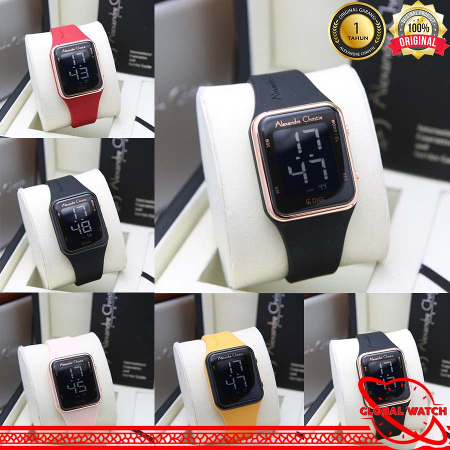 ALEXANDER CHRISTIE WANITA ORIGINAL JAM TANGAN DIGITAL ALEXANDRE CHRISTIE WANITA JAM AC WANITA STRAP 
