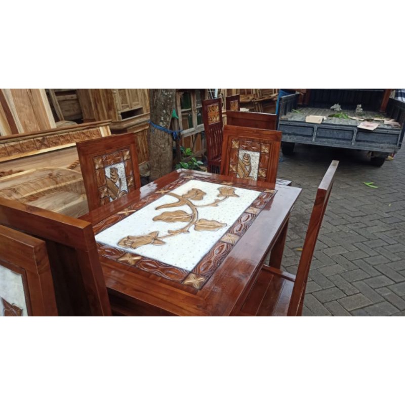 Meja Kursi makan set 4