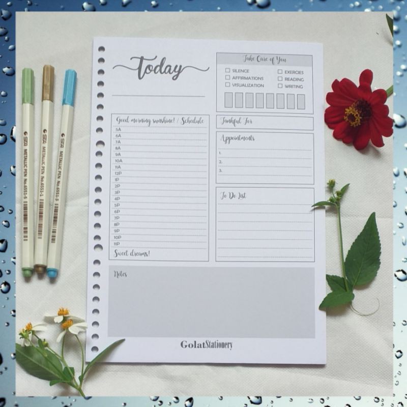 

Loose Leaf B5 - Today Planner B5 100 Gsm