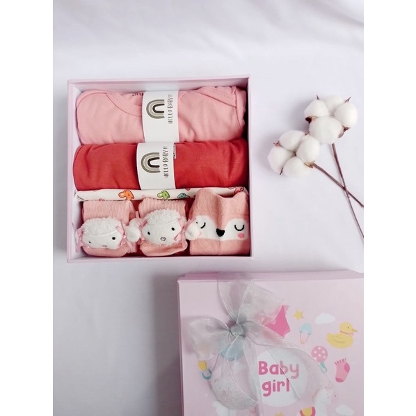 Kado bayi/Gift set hadiah lahiran bayi cewek cowok/paket kado bayi lucu murah lengkap SNI/Kado bayi exclusive Mini box