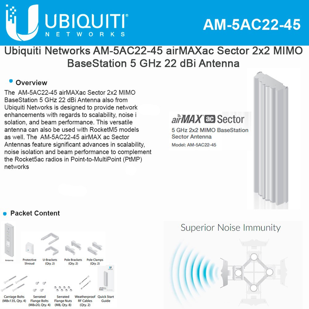 Ubiquiti AM-5AC22-45 airMAX Sector 5GHz AC 22dBi 45deg