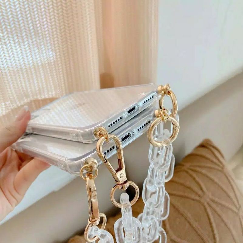 Tali Rante Casing Handphone selempang artis nagita iphone 7plus 11 pro max i11 Necklace transparant