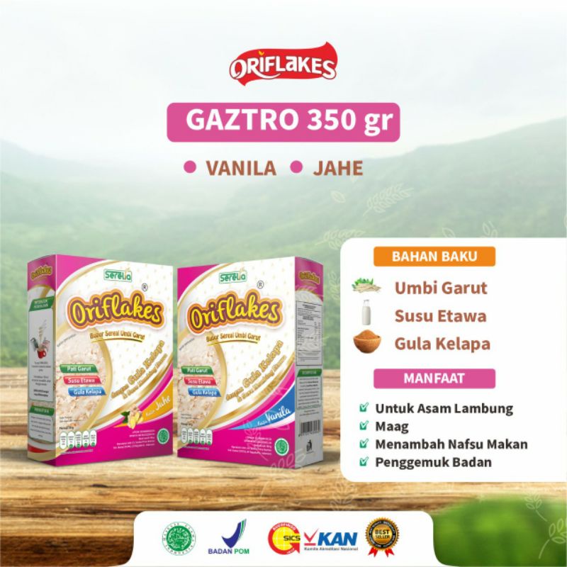 Oriflakes Sereal Umbi Garut 350 Gram All Varian-Gastro-Original-Low IG-Slim