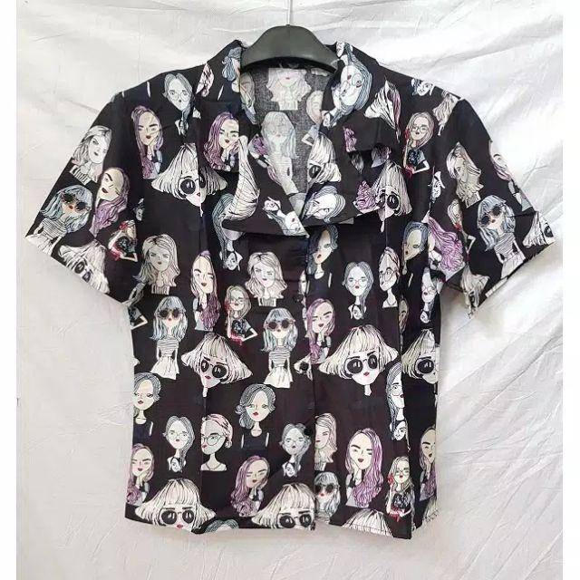 ( PROMO FLASH SALE ) KEMEJA MONALISA RETRO LENGAN PENDEK CASSUAL /GOOD QUALITY