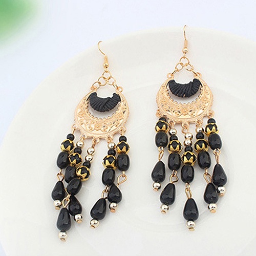 Hu Hu Hu Hu Hu Alat Bantu Pasang Kacamata♡ Anting Juntai Bentuk Bulan Sabit Gaya Boho Untuk Wanita