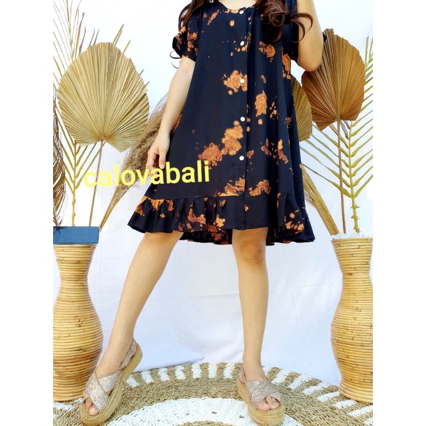 Daster Tie Dye Dress Bali Kancing Busui Rayon Bali