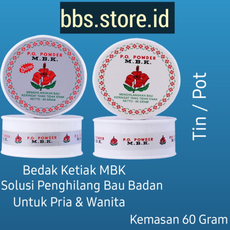 ❤bbs❤ Bedak MBK Ketiak Penghilang Bau Badan Silver & Putih - ( Tin Pot 60Gram )