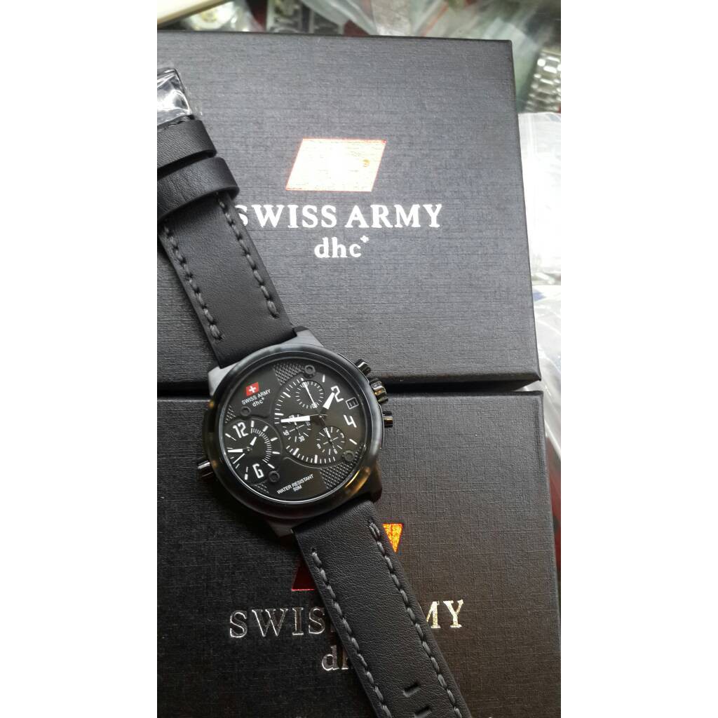 Jam Tangan Pria Swiss Army Double Time Sa2215 Full Black