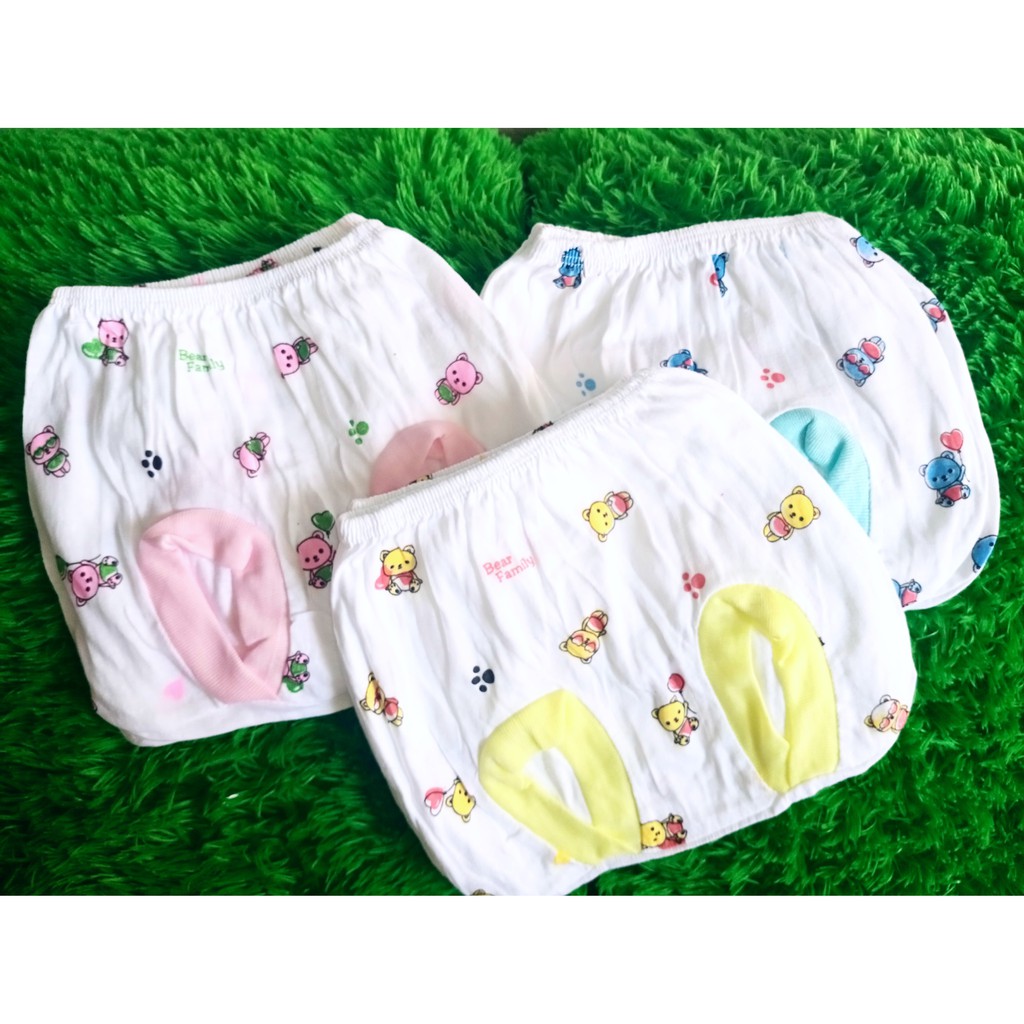 Per 6 Pcs Celana Pop Bayi Lucky Warna Putih List Warna Motif Lucu Murah