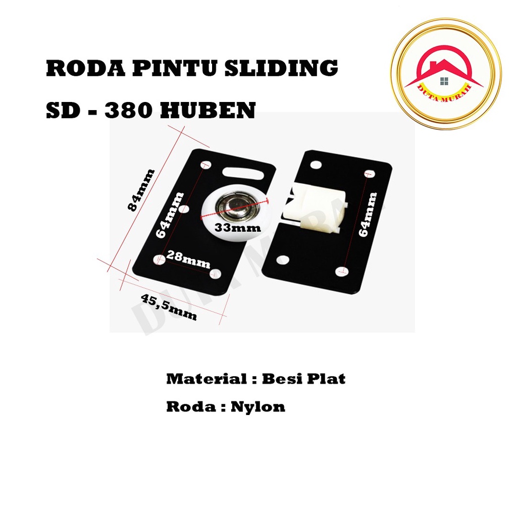 Roda Pintu Lemari Geser SD 380 / SD 338 Sliding (1 set)