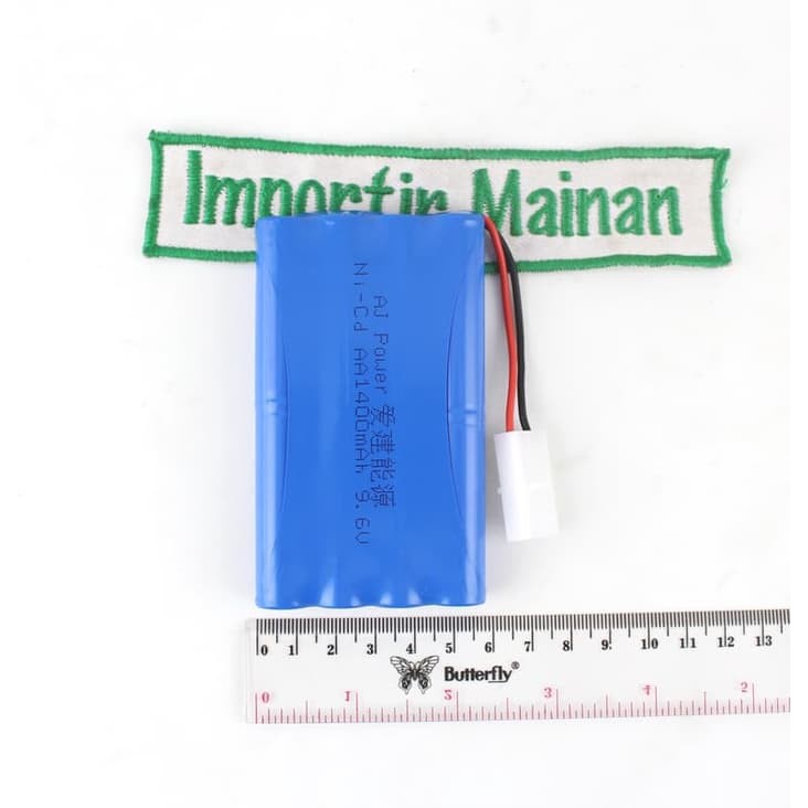 Baterai Up Grade rc drift NQD LAND BUSTER 9.6V 1400mAH Soket 2 putih TAMIYA Baterai Mobil remot