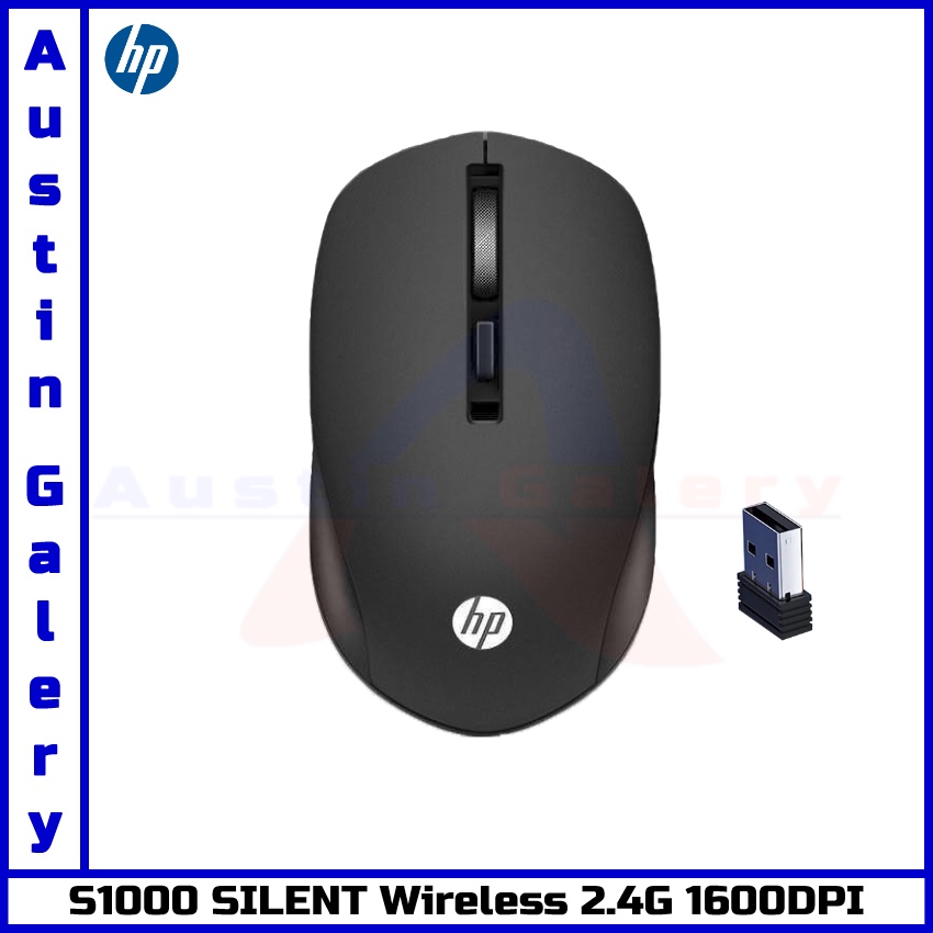 Mouse Wireless HP S1000 Silent 1600DPI Mouse Wireless 2.4G Untuk PC Laptop Komputer