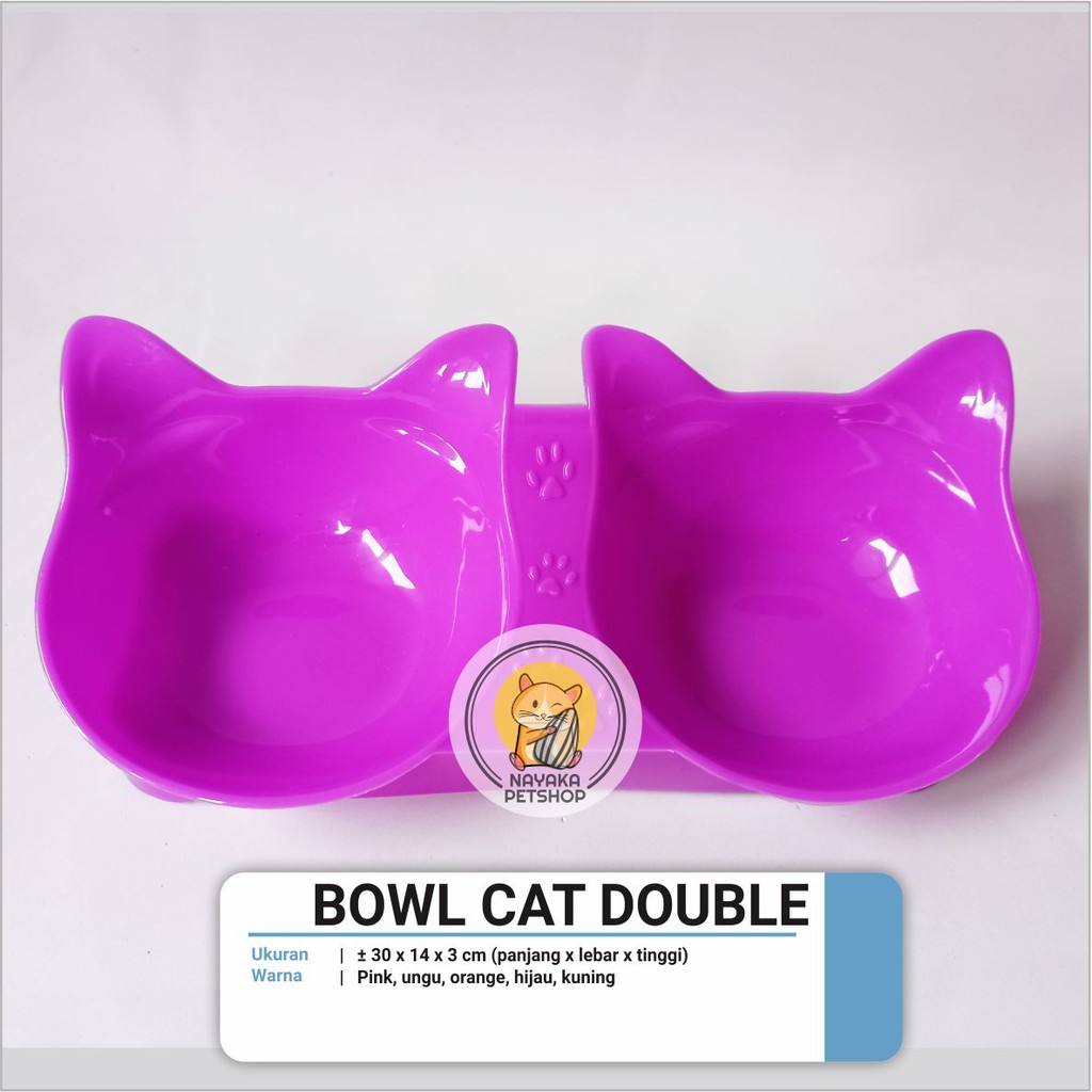 Bowl Cat Double Piring Tempat Wadah Makan Minum Hewan Kucing Kelinci Marmut Guinea Pig Musang