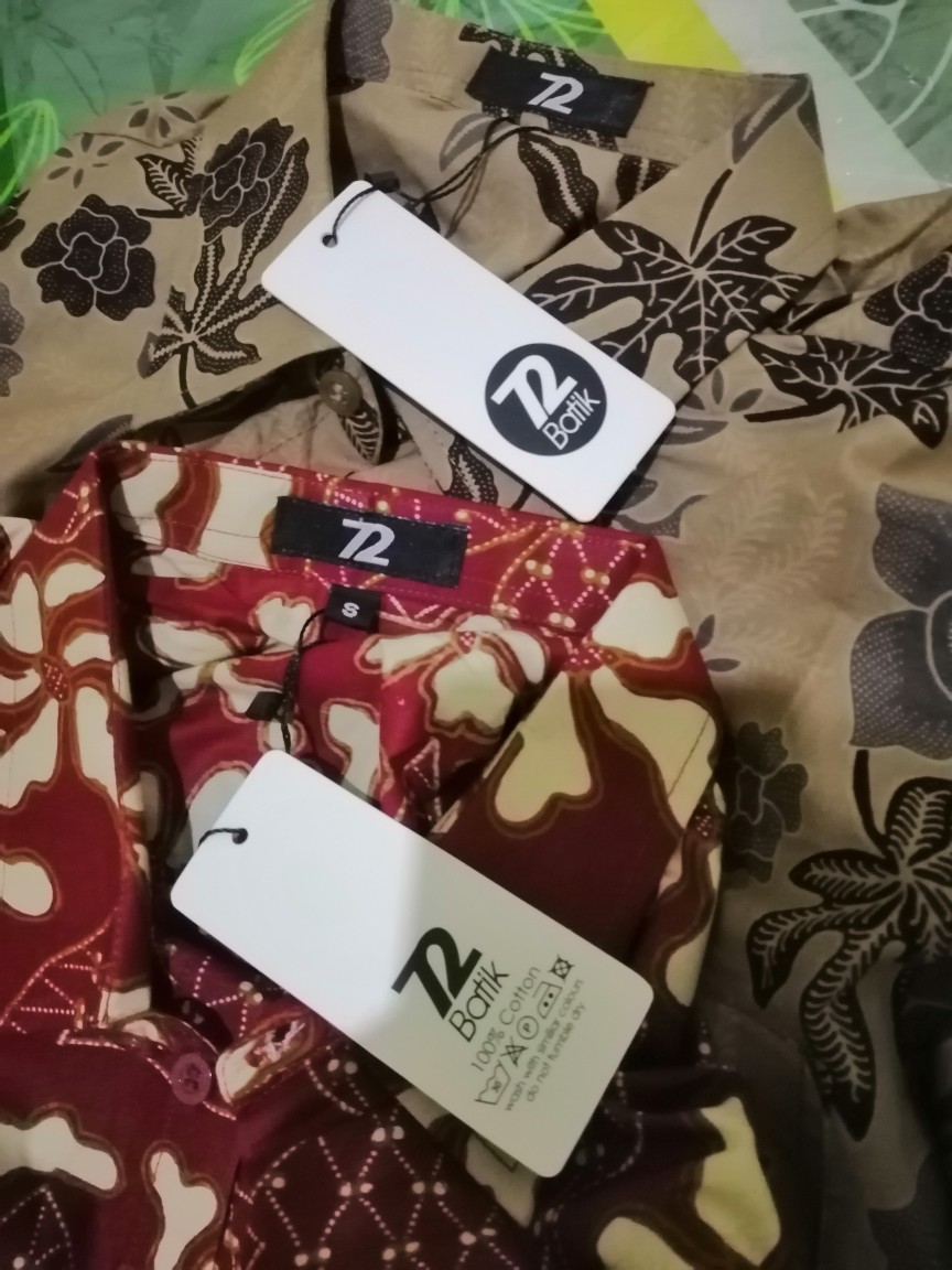 Kemeja Batik Pria Lengan Panjang Premium Motif Daun Pepaya Coklat Choklat Cokelat 728094 Cap 72