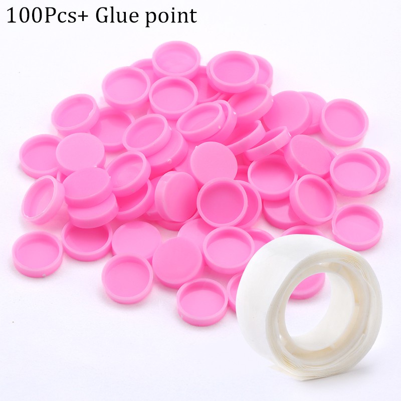 100 Pcs/bag Grafting eyelash glue cup Pink drop Lem delay cup top glue cup Alat Bulu Mata Kecantikan