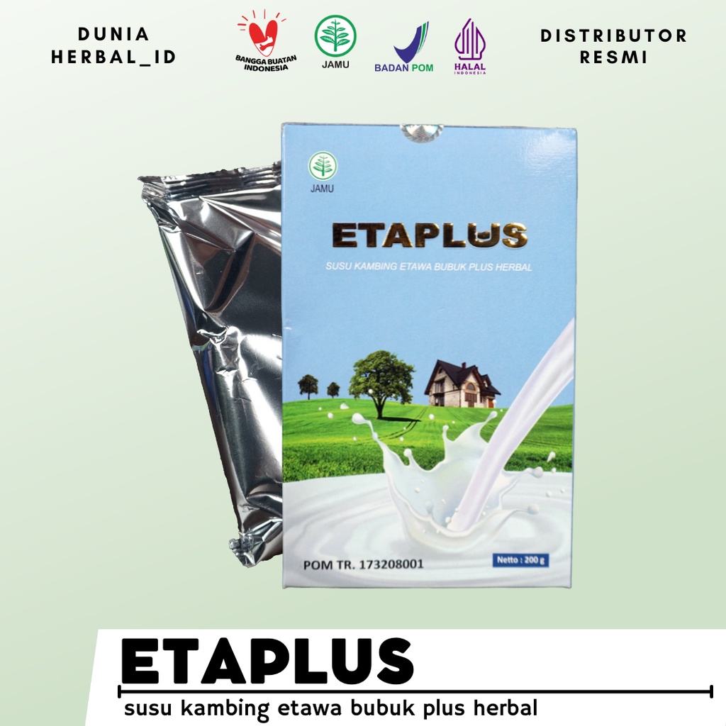 

SUSU KAMBING - ETAPLUS - MENGATASI GANGGUAN PERNAPASAN - MENJAGA KESEHATAN - ETAWA + HERBAL - HALAL