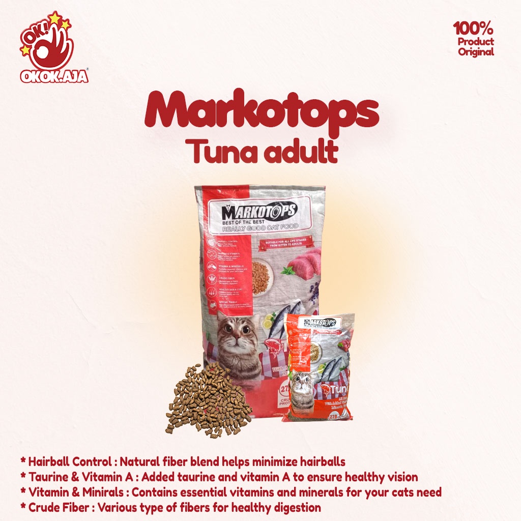 Makanan kucing kering premium MARKOTOPS 1kg - makanan kucing murah