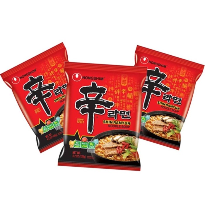 

s574gfd Paket 3 Pcs Nongshim Hot Shin Ramyun 120Gr - Mie Instant Korea Ff064151E