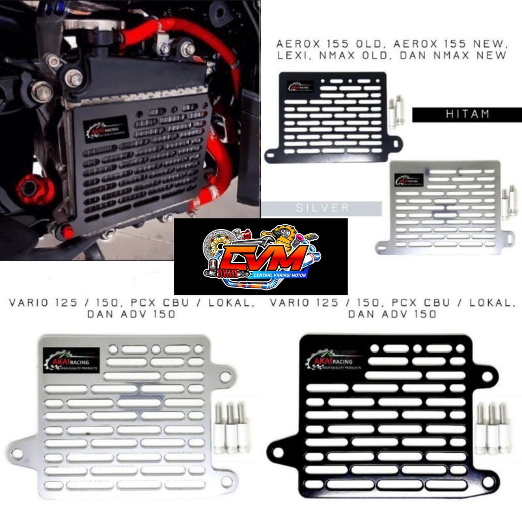 Tutup Radiator Cover Radiator Akai Racing Nmax,Nmax New 2020,Aerox,Lexi,Pcx,Adv,Vario 125,Vario 150,Pcx 160,Vario 160 Dan Motor lain Nya