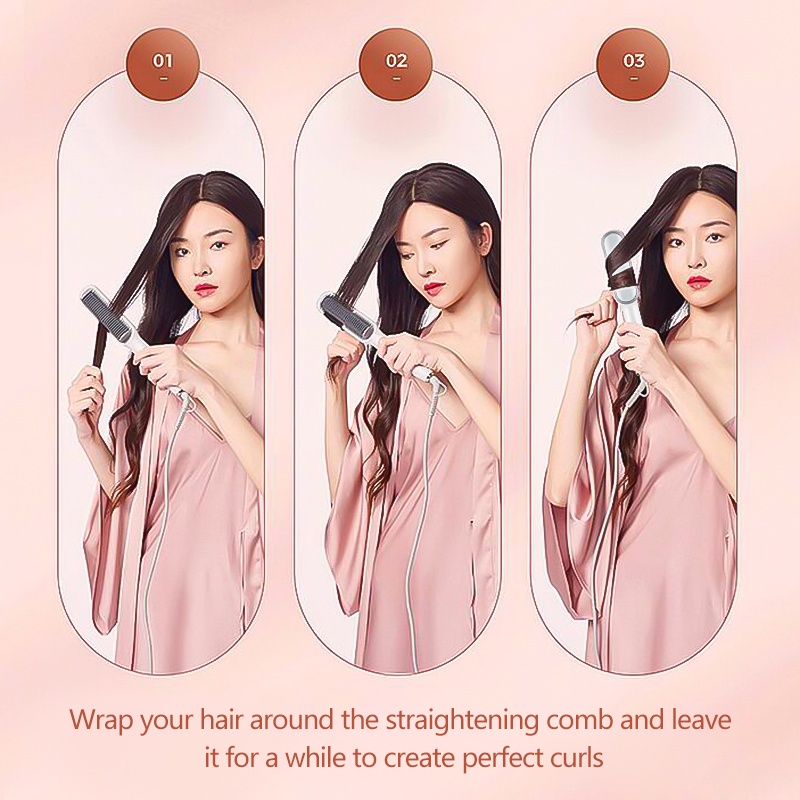 [ BISA COD ] Catok Sisir Pelurus Rambut Hair Straightener Curler 2 in 1 catokan sisir listrik