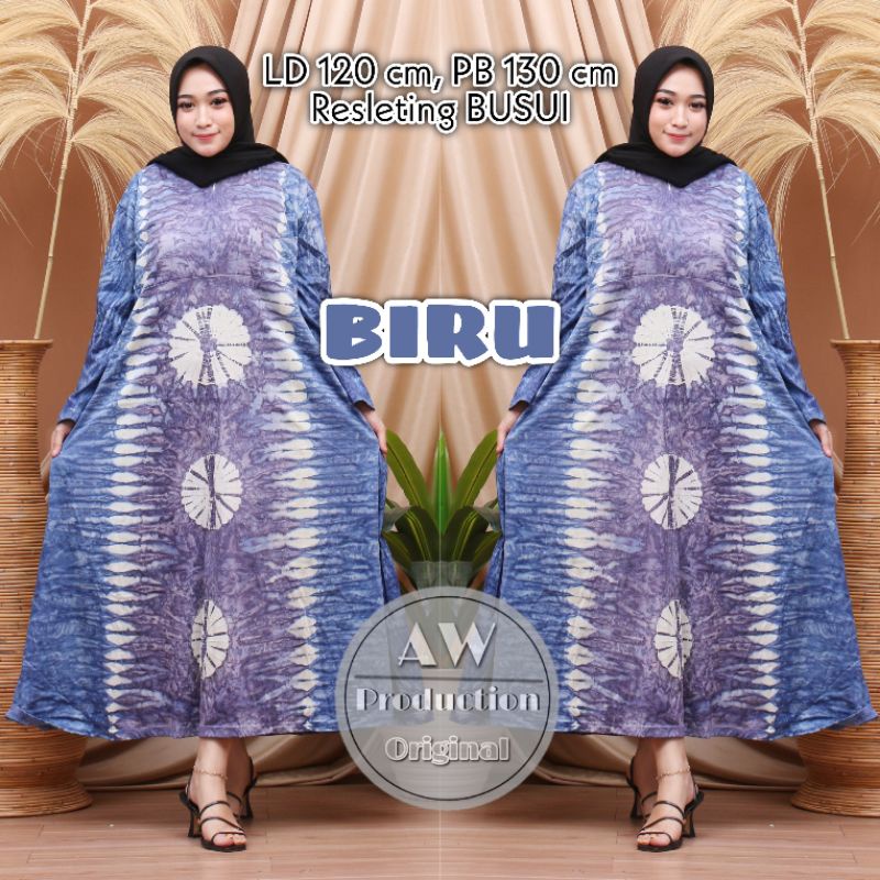 LONG-V DASTER KAOS PAYUNG JUMBO ABSTRAK PANJANG SEMATAKAKI BUSUI RESLETING DEPAN DRESS WANITA KEKINIAN LENGAN PANJANG XXL TERBARU