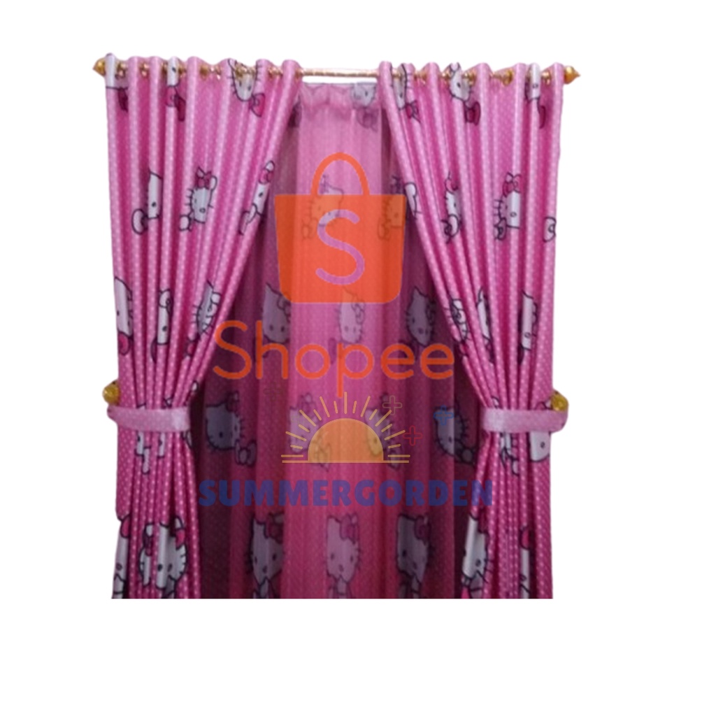 GORDEN TIRAI GORDENG gorden Hello kitty Murah Jendela Ring 12  gorden blackout hellokitty  import  1